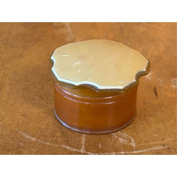 Vintage Bakelite Butterscotch Pearly Nose Powder Container Vanity Trinket Box (8 - Picture 2 of 7